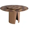 Image de Ángel Cerdá - Table de Salle à Manger Ronde en Bois de Noyer - Table de Salle à Manger Moderne et élégante - Table de Salon Polyvalente et Fonctionnelle - Maximum 6 Personnes - 150 x 76 cm