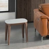Image de Angel Cerda - Table d'angle carrée avec plateau en marbre de porcelaine marbre blanc - 50x50x51 cm OS