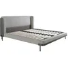 Image de Ángel Cerdá- Lit Double Design Moderne Tissu Gris Clair 218x229x105cm - Élégant, Confortable, avec Sommier Multi-Lattes