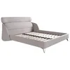 Image de Ángel Cerdá Lit double en tissu gris clair, 207 x 250 x 102 cm, pieds en acier inoxydable, sommier à lattes inclus dans la livraison, design élégant et moderne