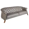 Image de Angel Cerdá - Canapé Design Chesterfield 3 Places Cuir Gris de Salon