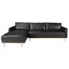 Image de Angel Cerdá - Canapé Design Méridienne 5 Places Gauche Cuir Noir