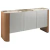 Image de Angel Cerdá - Buffet en Bois Couleur Argent, Noyer et Plateau en Marbre Porcélainé - Buffet Salon - Buffet Moderne - Meuble Buffet - Design Moderne - Élégance et Durabilité - 160 x 45 x 80 cm