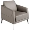 Image de Ángel Cerdá Fauteuil en cuir capitonné en cuir de vachette avec pieds en acier inoxydable marron métal 78 x 80 x 82 cm