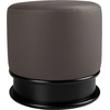 Image de Angel Cerda - Pouf assise revêtue de similicuir gris foncé gris/noir - 14x43x43 cm OS