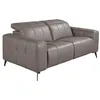 Image de ANGEL CERDÁ   Canapé Relax 2 Places avec Appui-Tête   Design Moderne avec Système Électrique et Ports USB   176 x 110 x 98 cm   Revêtement en Cuir de Vachette Couleur Gris et Pieds en Acier Époxy Noir