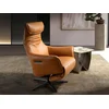 Image de Angel Cerda - Fauteuil en Cuir pivotant avec accoudoirs marron/noir - 45x78x70 cm OS
