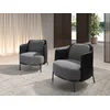 Image de Angel Cerda - Fauteuil pied de poule noir/blanc/acier foncé - 23x68x70 cm OS