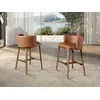 Image de Angel Cerda - Tabouret en simili brun/noyer - 7x53x51 cm OS
