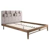 Image de Ángel Cerdá - Lit Capitonné en Tissu Gris - Lit Double Moderne - Lit en Bois de Noyer - Design Moderne - Élégance et Durabilité - 172 x 216 x 110 cm