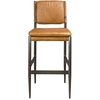 Image de Angel Cerda - Chaise de bar en Cuir brun/acier foncé - 12x49x55 cm OS