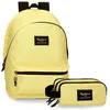 Image de Pepe Jeans Aris Sac à dos pour ordinateur portable double compartiment 15,6 pouces 31 x 44 x 17,5 cm Sac à dos scolaire Polyester by Joumma Bags, jaune clair, Talla única, Sac à dos + trousse
