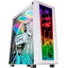 Image de Mars Gaming MC-Art, Boîtier PC Gaming ATX, Double Vitrage Trempé Dessinable, ARGB 12 Modes, Ventilateur 12cm, Blanc