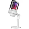 Image de Mars Gaming MMICSEW, Microphone de Studio ARGB Professionnel, ADC Ultra Haute Définition 196kHz 24-bit, Support Anti-Choc + Filtre Métallique Pop Mesh, Contrôle du Volume et du Mute, Blanc