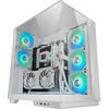 Image de Mars Gaming MC-3GF, Boîtier Gaming ATX, Triple Verre Trempé, 2X Ventilateurs ARGB Arrière 120mm, Montage Vertical des Cartes Graphiques, Tour PC avec Support Watercooling Jusqu’à 360mm, Blanc
