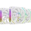 Image de Mars Gaming MF-LINKFINITYKIT2R, Kit 3x Ventilateurs Modulaires PWM 120mm à Pales Inversées, Éclairage ARGB Infinity Mirror, Système Modulaire LINKFINITY Magnétique, Configuration Flexible 2+1, Blanc