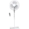 Image de briebe Ventilateur sur Pied Silencieux, Télécommande, Minuterie jusqu'à 7,5 Heures, Oscillation 80º, 3 Modes de Fonctionnement, 3 Vitesses, Hauteur Réglable 100-125cm, Ø 40cm, Blanc