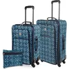 Image de ITACA - Set Valise Souple 4 Roues 3 pcs, Set De Valises Souples De Voyage légère, Valise Soute Souple, Lot De Valises Légères Résistantes Pour Déplacements. Cadenas à Combinaison. Avec tr, Bleu marine