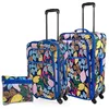 Image de ITACA - Set Valise Souple 4 Roues 3 pcs, Set De Valises Souples De Voyage légère, Valise Soute Souple, Lot De Valises Légères Résistantes Pour Déplacements. Cadenas à Combinaison. Avec trousse d, Bleu
