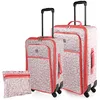 Image de ITACA - Set Valise Souple 4 Roues 3 pcs, Set De Valises Souples De Voyage légère, Valise Soute Souple, Lot De Valises Légères Résistantes Pour Déplacements. Cadenas à Combinaison. Avec t, Beige-Corail