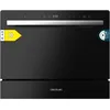 Image de Cecotec Lave-Vaiselle Compact Bolero Aguazero 2400 Black Glass 6 Couverts. 1380W, Finition en Verre Noir, 5 Programmes, Écran Tactile, Programmable jusqu'à 24h, Kidlock et Panier à Couverts
