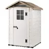 Image de GARDIUN KSP38220 - Abri en résine Tuscany Evo 120 2 m² 137 x 144 x 214 cm Blanc/Beige