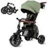 Image de Qplay Tricycle évolutif COMFO MAX 6 en 1 | Tricycle bébé 1 an pliable en aluminium avec siège 360°, inclinable et capote   pour bébés de 10 à 72 mois (Vert)