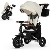 Image de QPlay Nova Deluxe Poussette évolutive avec siège pivotant, pliable compact, capote réglable, cuir fait main, repose-pieds et freins pour enfants de 10 à 36 mois Beige