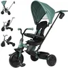Image de Qplay Tricycle évolutif Elite Platinum 6 en 1 avec siège pivotant à 360° pour Enfants de 10 à 36 Mois   Contrôle Parental, Capote XL, Repose-Pieds et châssis métallique   Gris, Vert et Rose (Vert)