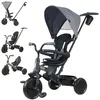 Image de Qplay Elite Platinum Tricycle évolutif 6 en 1 avec siège pivotant à 360° pour Enfants de 10 à 36 Mois   Contrôle Parental, Capote XL, Repose-Pieds et châssis métallique   Gris, Vert et Rose (Gris)