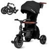 Image de Qplay Tricycle évolutif Comfort Max 6 en 1 Noir | Tricycle Pliable en Aluminium avec siège à 360°, inclinable et Capote   pour bébés de 10 à 72 Mois Noir