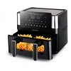 Image de PRIXTON Friteuse sans huile de 8 litres avec Double Compartiment Cook Organics Dual, Fenêtre, Éclairage intérieur, Écran tactile, Paroi de séparation, Airfryer à air chaud