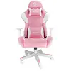 Image de Chaise de Gaming Professionnelle Talius Dragonfly Rose/Blanche, Similicuir Ergonomique, accoudoirs 3D, Base et Roues en Nylon, gaz Classe 4, Mousse Haute densité, Chaise de Bureau, Gamer, Bureau