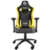 Image de Talius Vulture Chaise de Gaming Professionnelle, Butterfly, Ergonomique, Accoudoirs 4D, Base en métal, Hauteur Réglable Haut Dossier Inclinable, Roues Nylon (Jaune)