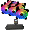 Image de Talius Iris Spectrum ARGB/Cronos ventilateurs 120 mm Effets de balayage, impulsion, spirale Double anneau LED Connexion 6 broches (9 FAN BLK + CENTRALITE)