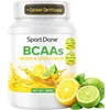 Image de SportDone BCAA 4:1:1 en poudre 500 g | Saveur citron vert et citron | 2,13 g de L-leucine par dose | L-isoleucine et L-valine | Sans gluten ni huile de palme | Jusqu’à 100 portions