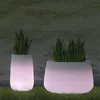 Image de Pot de fleurs lumineux MOOVERE translucide en polyéthylène, léger et résistant, pour plantes et fleurs (Solaire+batterie LED/RGB, High)