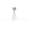 Image de CHLOE-Lampadaire d'extérieur trépied LED RGB Solaire sans fil Bois/Polyéthylène H140cm Blanc New Garden