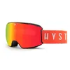 Image de Hysteresis Magnet Revol Lunettes de ski et snowboard avec verres magnétiques interchangeables avec 2 lentilles incluses dans la livraison Cadre noir Lentille rouge Bande orange 100 %