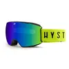 Image de HYSTERESIS Magnet Revol Lunettes de ski et snowboard avec verres toriques magnétiques interchangeables avec 2 verres inclus, monture noire, verres verts, ruban jaune, 100 % anti-buée UV400.