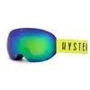 Image de Hysteresis Magnet Freeride | Lunettes de ski et de snowboard avec lentilles sphériques magnétiques interchangeables avec 2 lentilles incluses | Cadre noir | Lentille verte | Ruban jaune