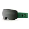 Image de HYSTERESIS Magnet Revol Lunettes de ski et snowboard avec lentilles toriques magnétiques photochromatiques interchangeables avec 2 verres inclus Monture noire Lentille Photochromatique Ruban vert
