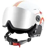Image de HYSTERESIS H-Shock Casque de ski et snowboard avec visière | Couleur : combat | Lentille argentée effet miroir | Taille : L | Taille de la tête : 58-61 cm | 100 % anti-buée - Anti-rayures et