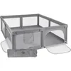 Image de MS BabyWrld - PARC DE JEUX OXFORD - XXL - 200x180 - Parc pour bébé pliable | Aire de jeux pour bébé | Sécurisé | Avec ouvertures zippées et fenêtres en filet | Sac de transport