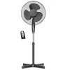 Image de briebe Ventilateur sur Pied Silencieux, Télécommande, Minuterie jusqu'à 7,5 Heures, Oscillation 80º, 3 Modes de Fonctionnement, 3 Vitesses, Hauteur Réglable 100-125cm, Ø 40cm, Noir