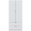 Image de Armoire 2 portes 2 tiroirs LOUISON coloris blanc