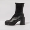 Image de Art pour femme. 119731101003_001 Bottines en cuir noir -Hauteur du talon : 9cm (40), 8 à 10 cm, Fermeture éclair, Casuel