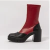 Image de Art pour femme. 1197311RB003_008 Bottines en cuir rouge - Hauteur du talon : 9cm (39), 8 à 10 cm, Fermeture éclair, Casuel