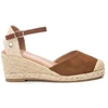 Image de Xti pour femme. 14074607-TAUPE Espadrilles en cuir marron 140746 (36), 5 à 8 cm, Boucle, Casuel, Éco-cuir