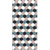 Image de Panorama Tapis du Sol Cuisine Salle de Bain - Différentes Tailles - (Mosaïque Hexagones de Ton Bleu 60x110 cm)